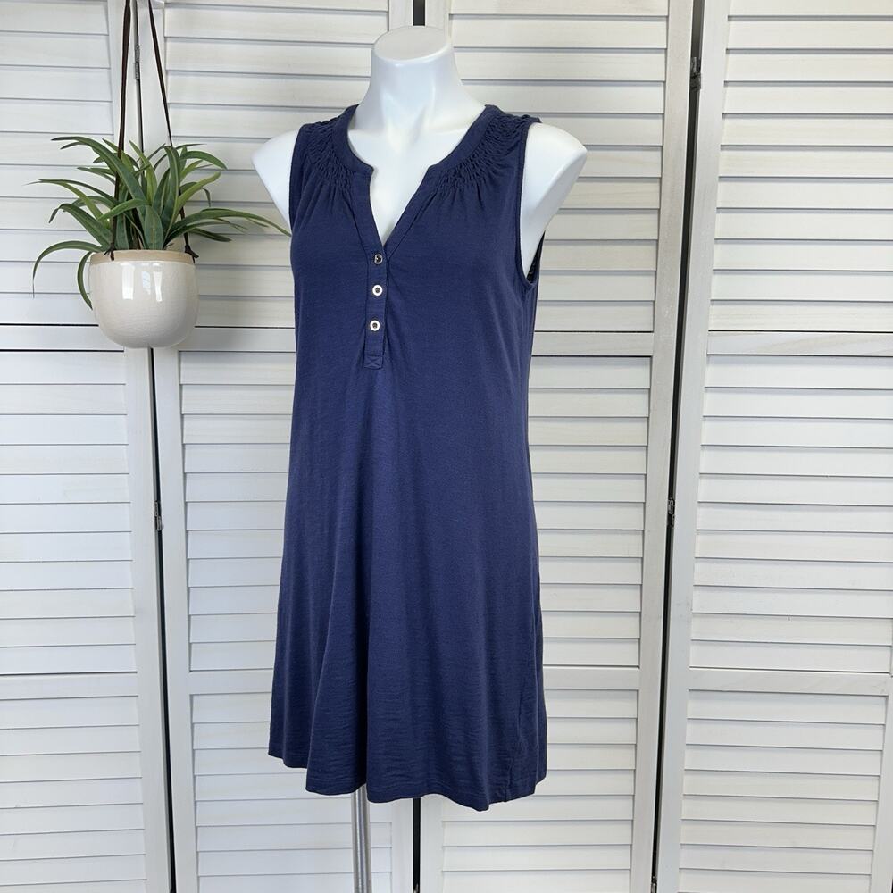 Lilly Pulitzer Navy Blue‎ Essie Dress Sleeveless Stretch Shift Women Size M